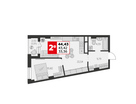 Студия, 44 м²