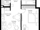 1-к. квартира, 47&nbsp;м²