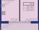 1-к. квартира, 35&nbsp;м²