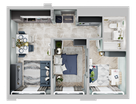 2-к. квартира, 54&nbsp;м²