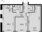 3-к. квартира, 57 м²