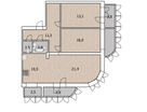 3-к. квартира, 84,5&nbsp;м²