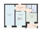 2-к. квартира, 65&nbsp;м²
