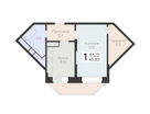1-к. квартира, 45 м²