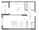 1-к. квартира, 42,1&nbsp;м²