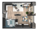 Студия, 38 м²