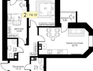 2-к. квартира, 76&nbsp;м²