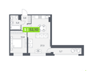 Студия, 52 м²
