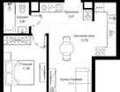 1-к. квартира, 40&nbsp;м²