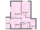 2-к. квартира, 55,8 м²