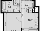 1-к. квартира, 36 м²