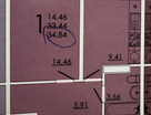 1-к. квартира, 34,8 м²
