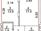 1-к. квартира, 44,3&nbsp;м²