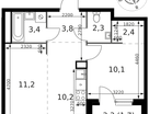 2-к. квартира, 45 м²