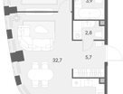 1-к. квартира, 63 м²