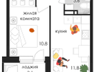 1-к. квартира, 33&nbsp;м²