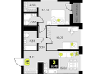 2-к. квартира, 60&nbsp;м²