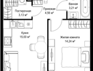 1-к. квартира, 40&nbsp;м²