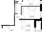 2-к. квартира, 73&nbsp;м²