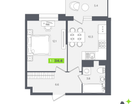 1-к. квартира, 34 м²
