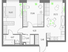 2-к. квартира, 65&nbsp;м²