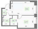 1-к. квартира, 44&nbsp;м²