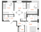 3-к. квартира, 67&nbsp;м²