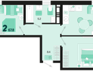 2-к. квартира, 67 м²