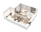 1-к. квартира, 34&nbsp;м²