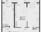 2-к. квартира, 79&nbsp;м²