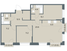 4-к. квартира, 88 м²