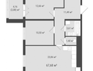 2-к. квартира, 65,6&nbsp;м²