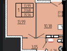 2-к. квартира, 64,3 м²