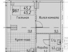 1-к. квартира, 45,2&nbsp;м²