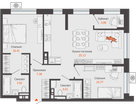 3-к. квартира, 70 м²