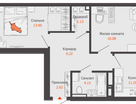 2-к. квартира, 61 м²