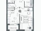 1-к. квартира, 40,1 м²