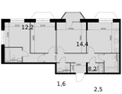 3-к. квартира, 78&nbsp;м²