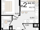 Студия, 44&nbsp;м²