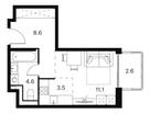 Студия, 30&nbsp;м²