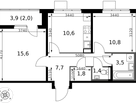 2-к. квартира, 53 м²