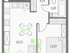 1-к. квартира, 41&nbsp;м²