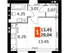 Студия, 29&nbsp;м²