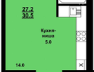 1-к. квартира, 30,5&nbsp;м²