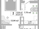 1-к. квартира, 30,2 м²