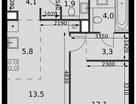 2-к. квартира, 44&nbsp;м²