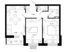 2-к. квартира, 54,9&nbsp;м²