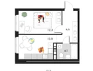 1-к. квартира, 33&nbsp;м²