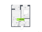 Студия, 42 м²