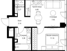 1-к. квартира, 36 м²